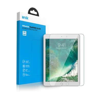 Anik Premium Full Edge Coverage High-Quality Clear Tempered Glass Screen Protector fit for iPad 9.7 (2017)